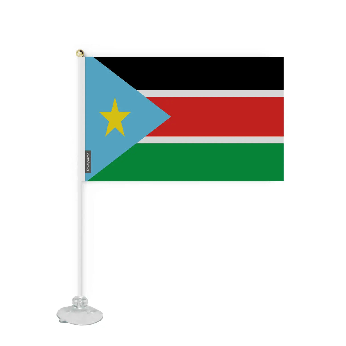 Mini drapeau ventouse soudan du sud en polyester - pixelforma