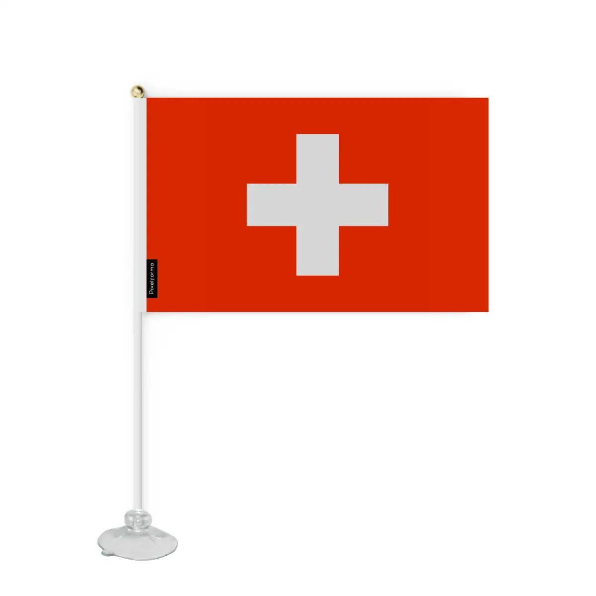 Mini Drapeau Ventouse Suisse en Polyester - Pixelforma 