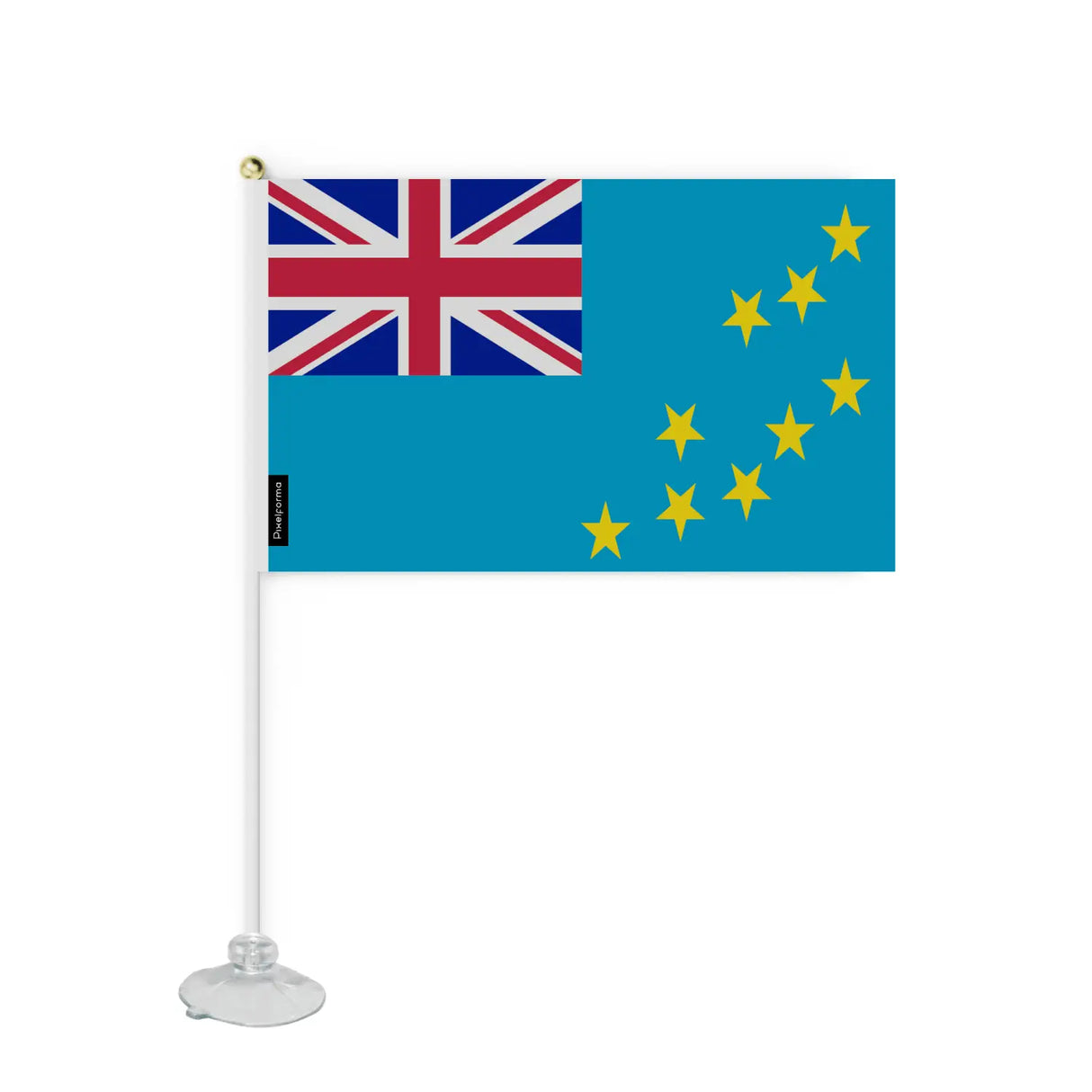 Mini drapeau ventouse tuvalu en polyester - pixelforma