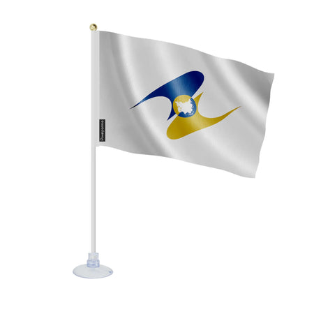 Mini drapeau ventouse union économique eurasiatique en ployester - pixelforma
