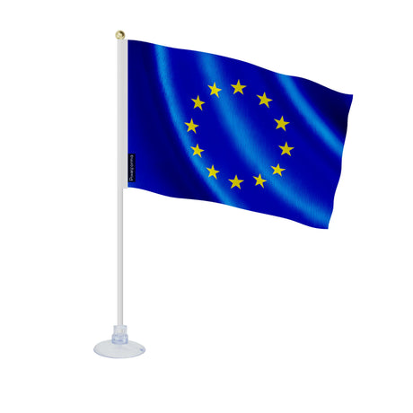 Mini drapeau union européenne polyester avec ventouse