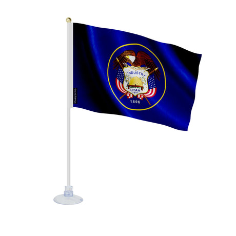 Mini drapeau utah polyester ventouse pour surface lisse