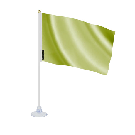 Mini drapeau ventouse vert clair en ployester - pixelforma