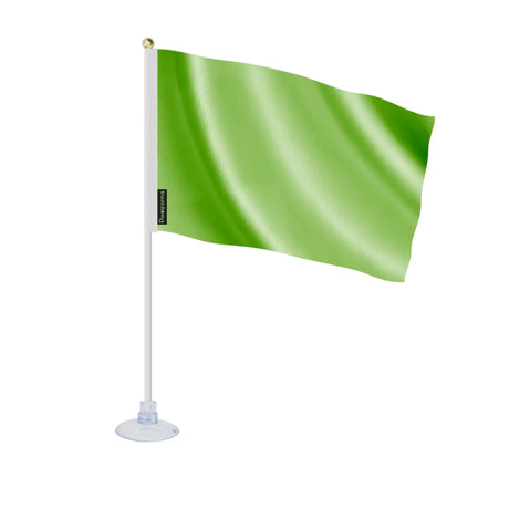 Mini drapeau ventouse vert en ployester - pixelforma