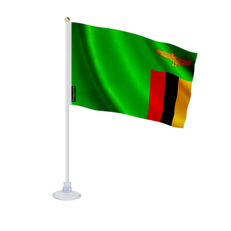 Mini drapeau zambie en polyester avec ventouse transparente