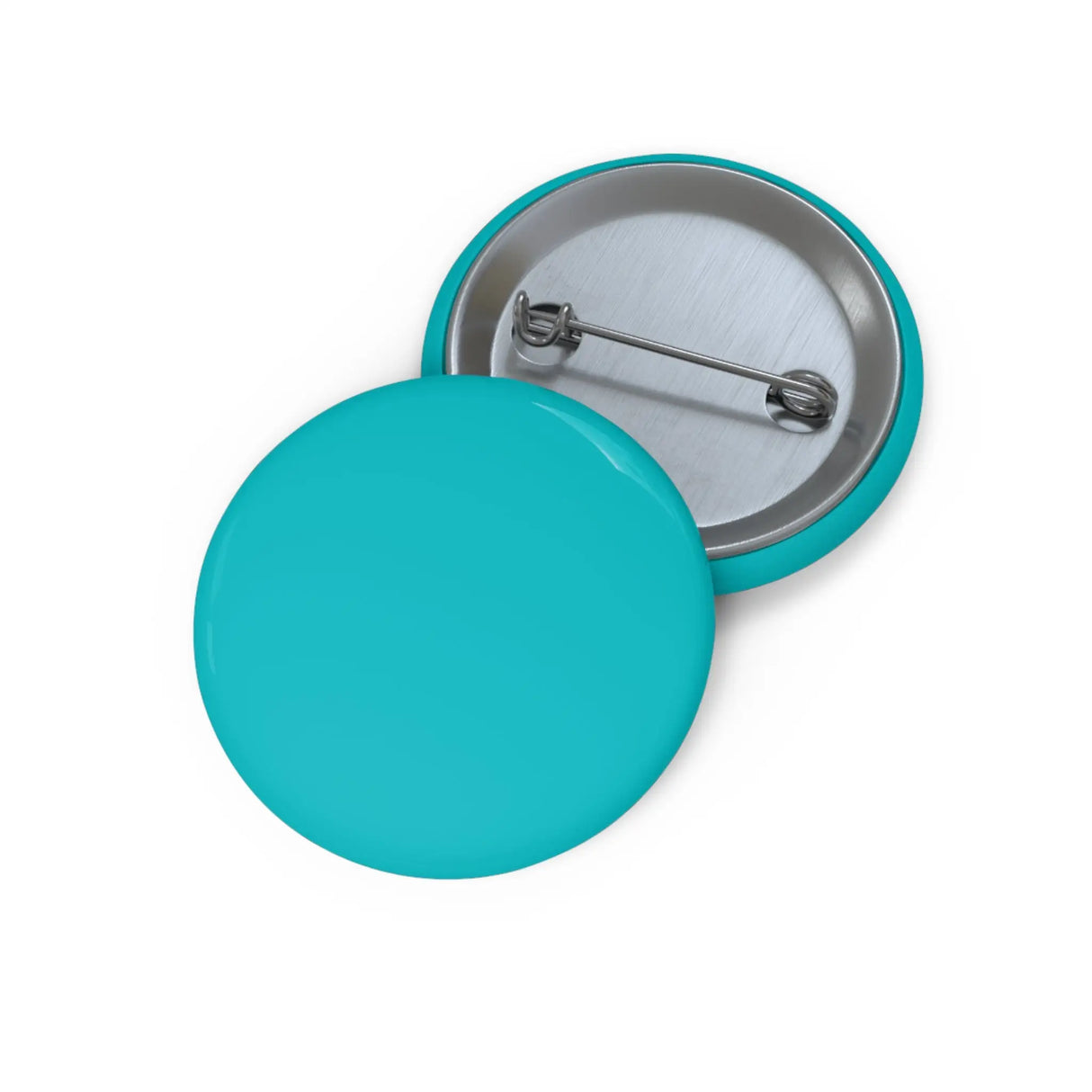 Pin’s drapeau bleu turquoise émail attache métal rond