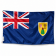 Drapeau des Îles Turques-et-Caïques – Plusieurs Tailles – Polyester Résistant