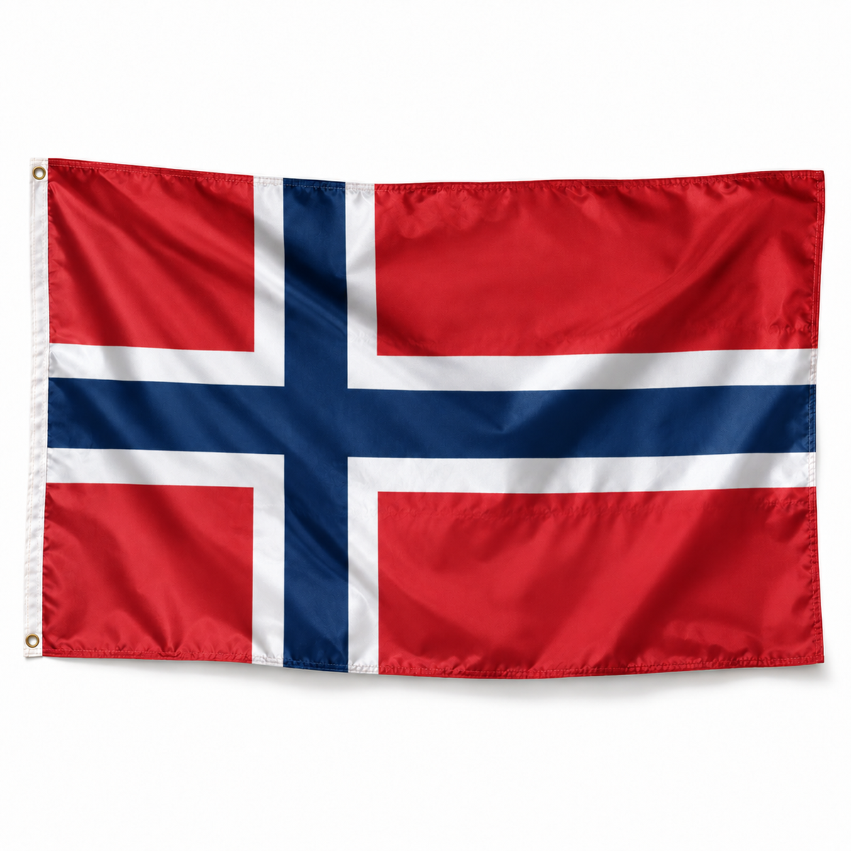 Drapeau de Norvège en polyester — photo produit réaliste