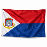 Drapeau de Saint-Martin – Plusieurs Tailles – Polyester Résistant — photo polyester réaliste sur fond blanc