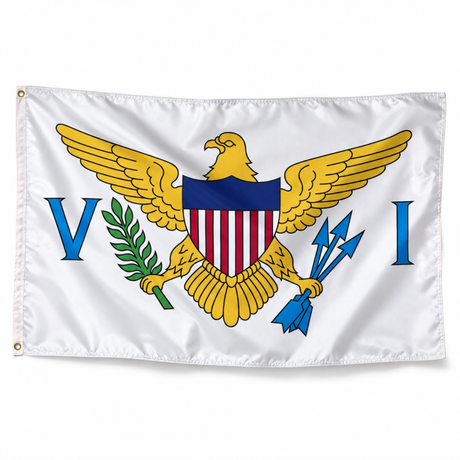 Drapeau des Îles Vierges des États-Unis – Plusieurs Tailles – Polyester Résistant — photo polyester réaliste sur fond blanc