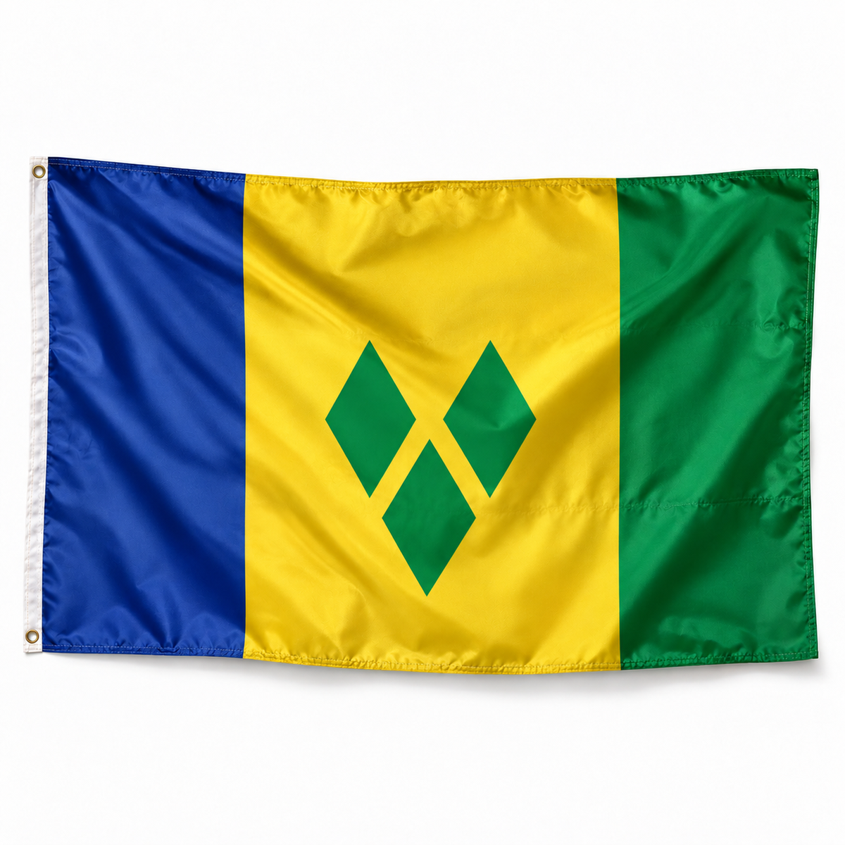 Drapeau Saint-Vincent-et-les-Grenadines – Plusieurs Tailles – Polyester Résistant — photo réaliste IA