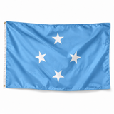 Drapeau des États fédérés de Micronésie – Plusieurs Tailles – Polyester Résistant — photo polyester réaliste sur fond blanc