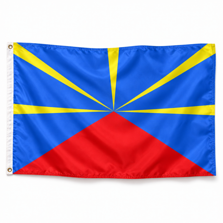 Drapeau de La Réunion – Plusieurs Tailles – Polyester Résistant — photo réaliste IA validée