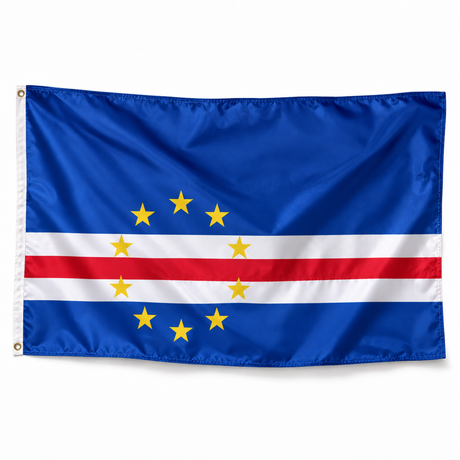 Drapeau du Cap-Vert – Plusieurs Tailles – Polyester Résistant — photo polyester réaliste sur fond blanc