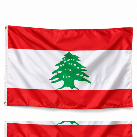 Drapeau du Liban – Plusieurs Tailles – Polyester Résistant — photo polyester réaliste sur fond blanc