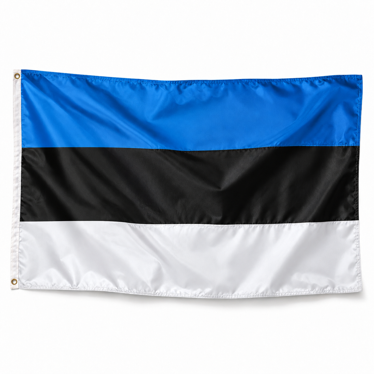 Drapeau d'Estonie – Plusieurs Tailles – Polyester Résistant — photo polyester réaliste sur fond blanc