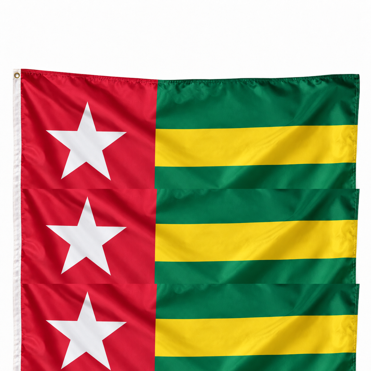 Drapeau du Togo – Plusieurs Tailles – Polyester Résistant — photo polyester réaliste sur fond blanc