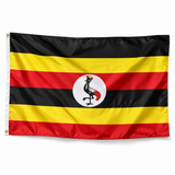 Drapeau de l'Ouganda – Plusieurs Tailles – Polyester Résistant — photo réaliste IA