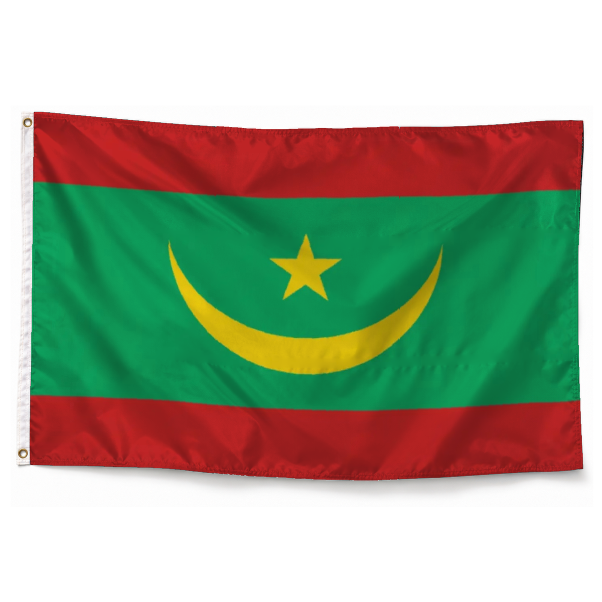 Drapeau de Mauritanie en polyester — photo produit réaliste