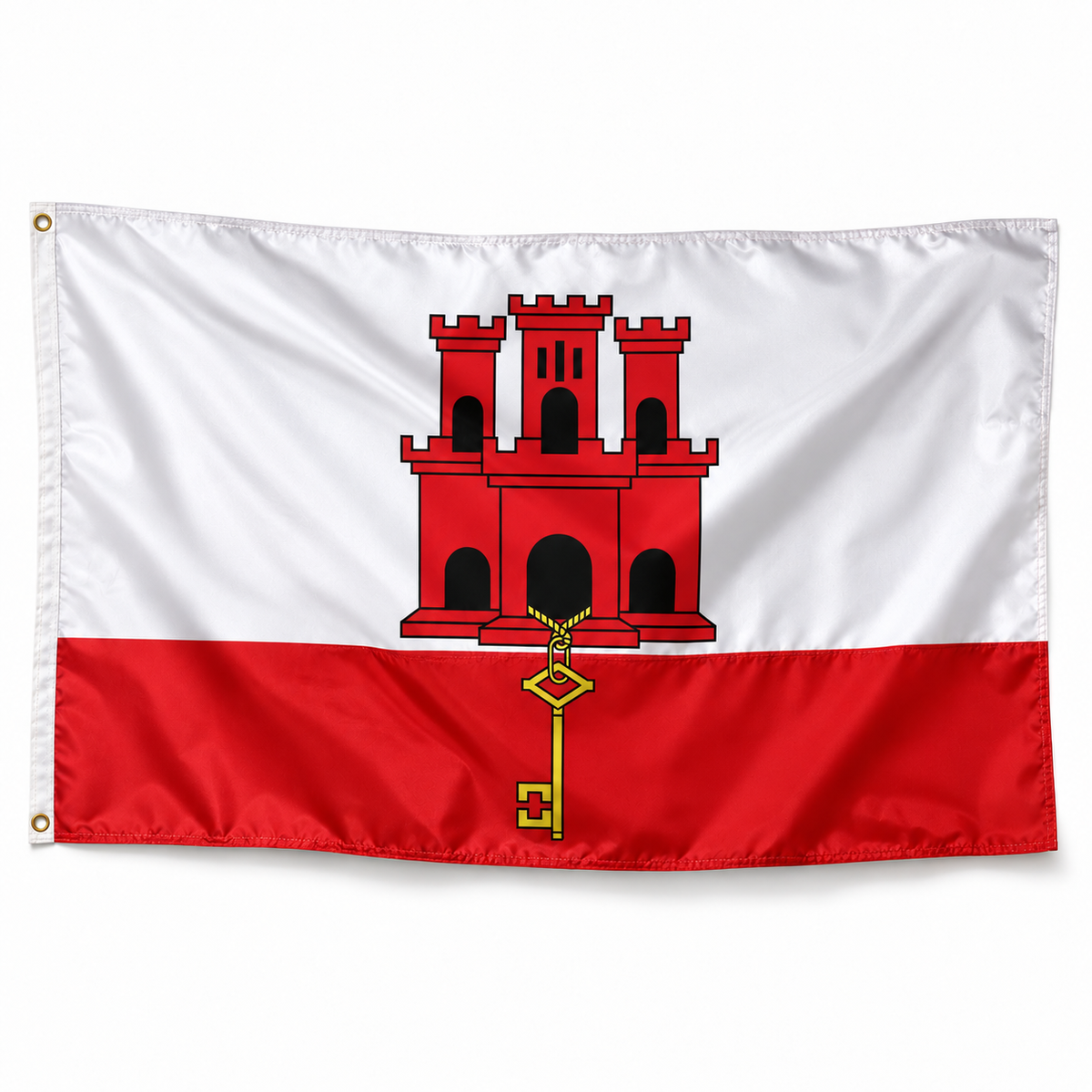 Drapeau de Gibraltar – Plusieurs Tailles – Polyester Résistant