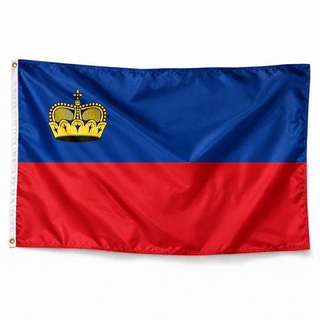 Drapeau du Liechtenstein – Plusieurs Tailles – Polyester Résistant — photo produit réaliste