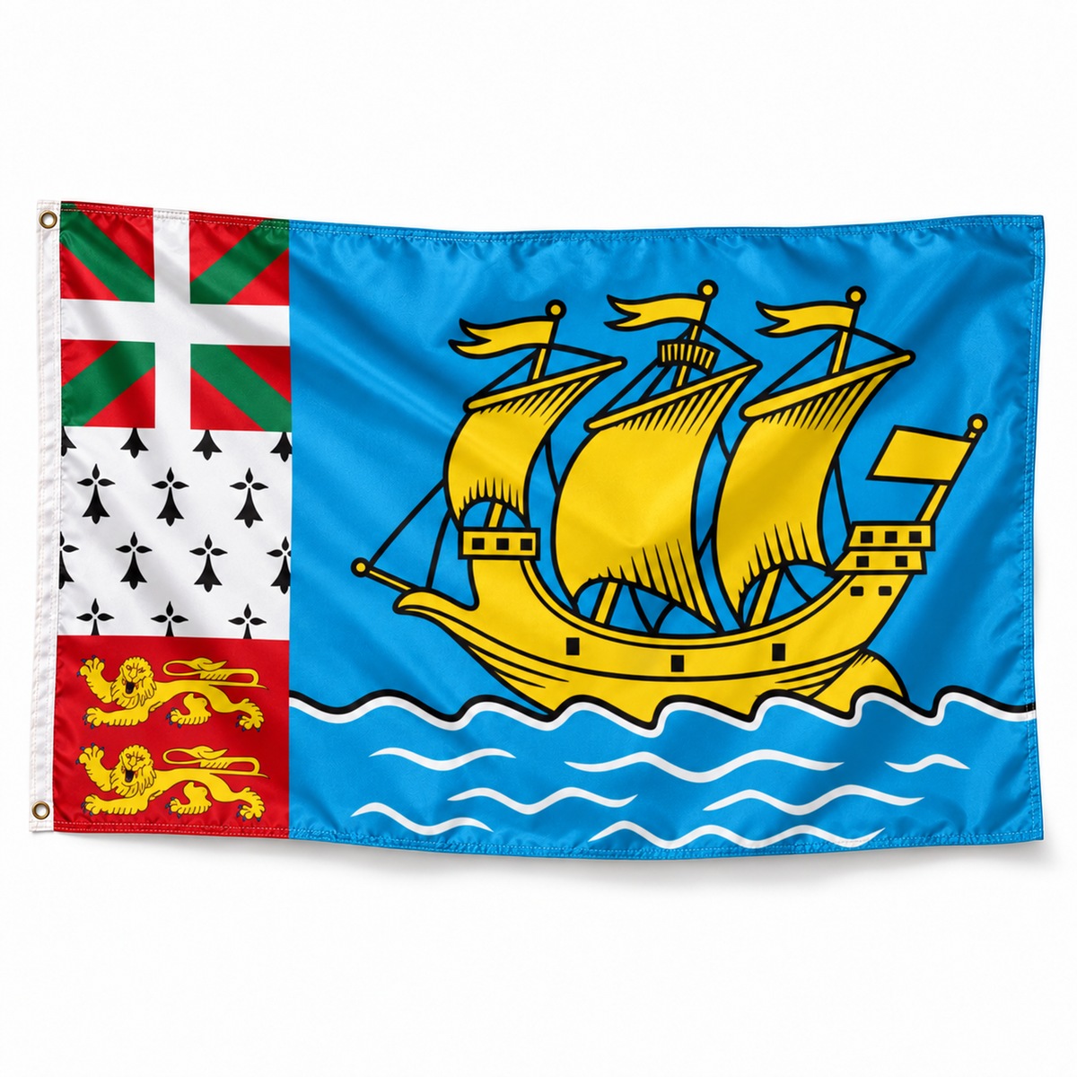 Drapeau de Saint-Pierre-et-Miquelon – Plusieurs Tailles – Polyester Résistant