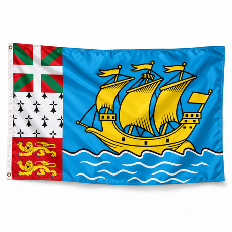 Drapeau de Saint-Pierre-et-Miquelon – Plusieurs Tailles – Polyester Résistant