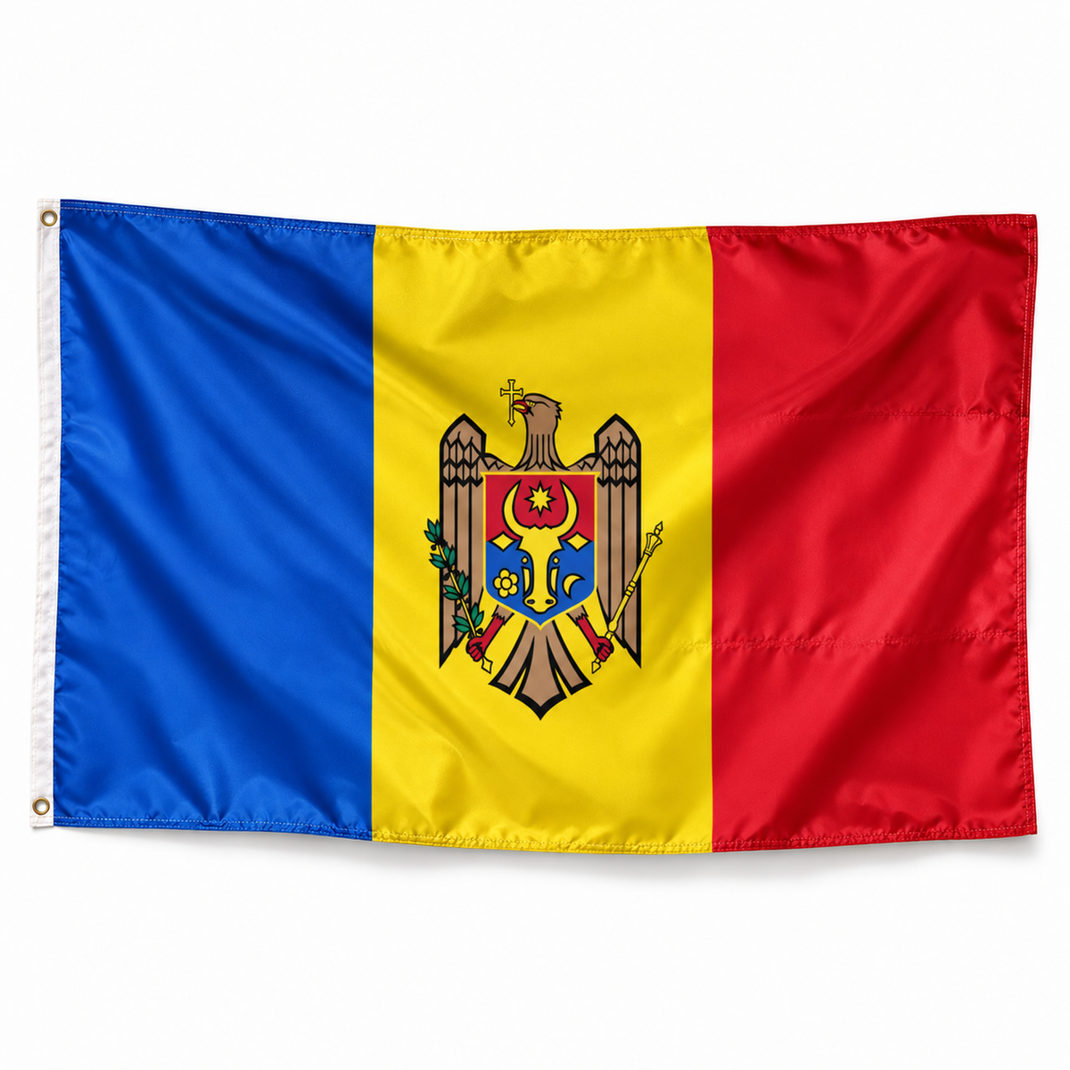 Drapeau de la Moldavie – Plusieurs Tailles – Polyester Résistant — photo produit réaliste