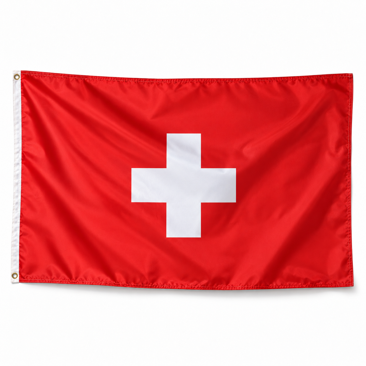 Drapeau Suisse — photo produit réaliste en polyester