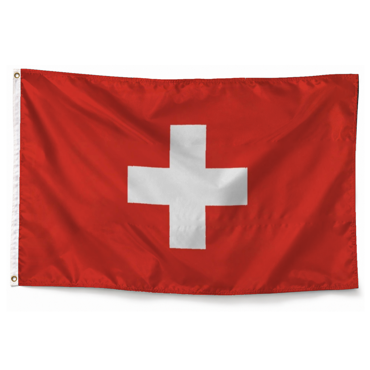 Drapeau Suisse en polyester — photo produit réaliste