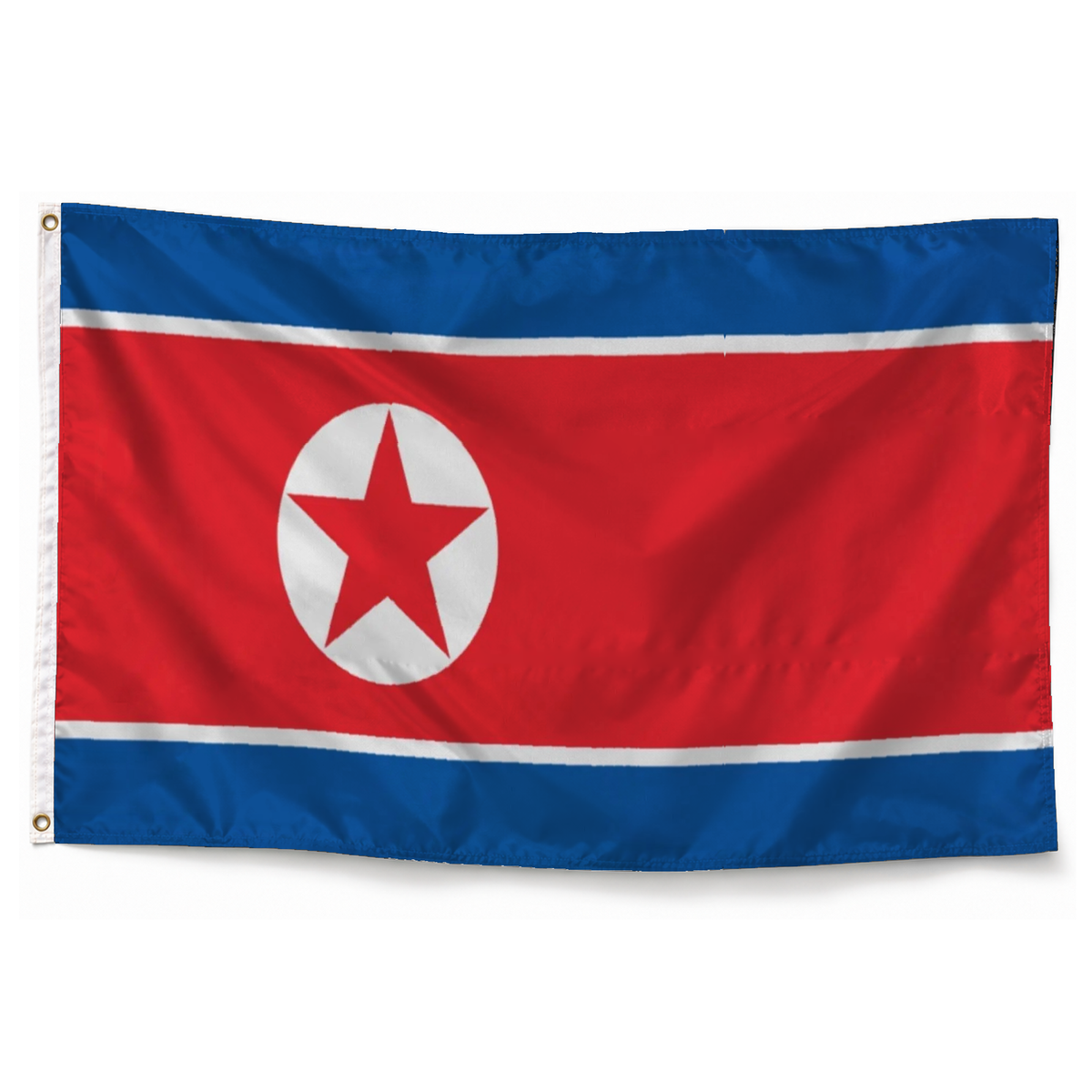 Drapeau Corée Nord – Plusieurs Tailles – Polyester Résistant — photo réaliste