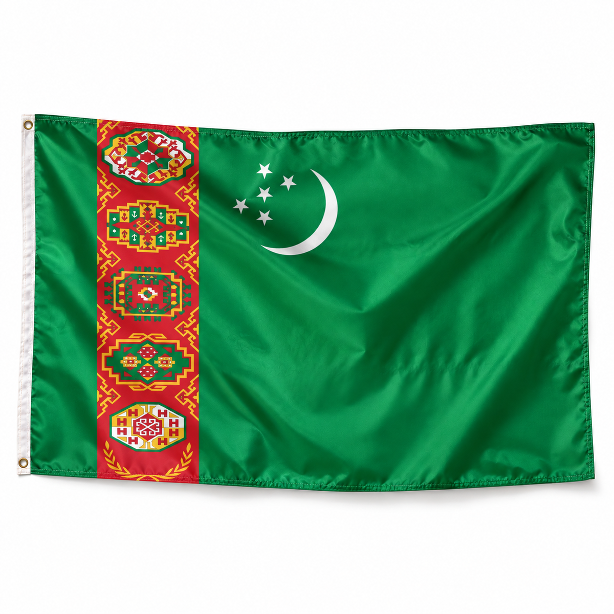 Drapeau Turkménistan polyester réaliste