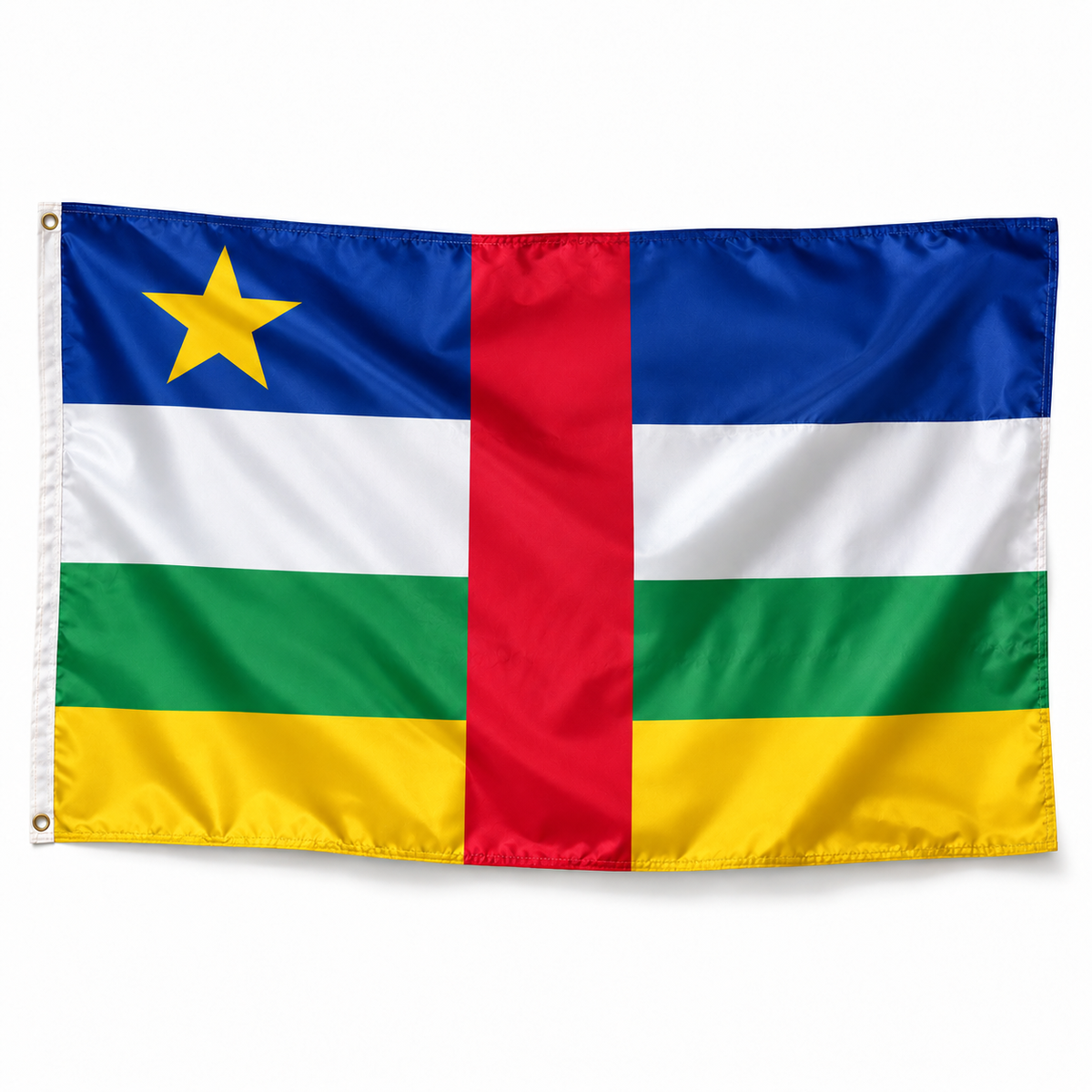 Drapeau de la République centrafricaine réaliste en polyester