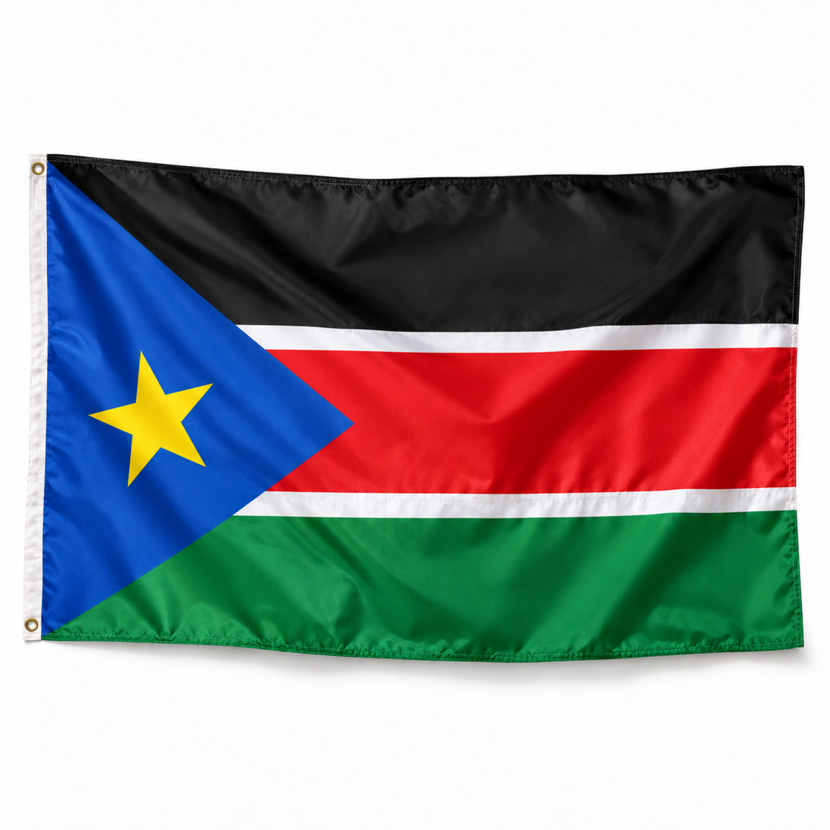 Drapeau du Soudan Sud réaliste en polyester