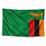 Drapeau de la Zambie réaliste en polyester avec bande blanche et œillets