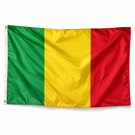 Drapeau du Mali réaliste en polyester