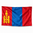 Drapeau de la Mongolie réaliste en polyester avec bande blanche et œillets