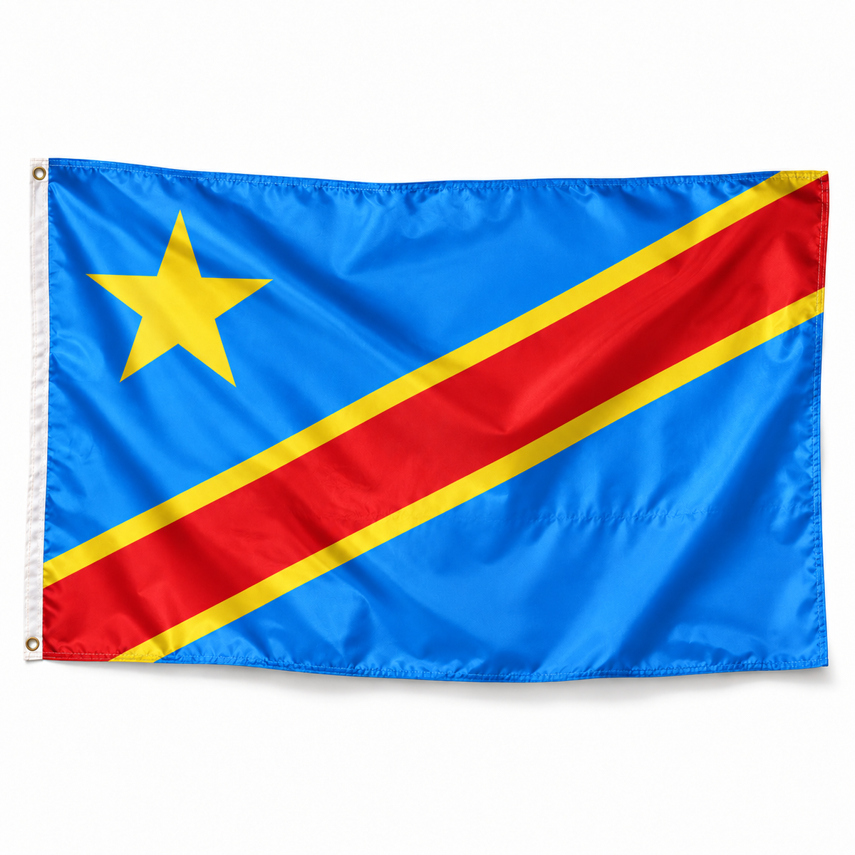 Drapeau république démocratique Congo réaliste en polyester