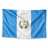 Drapeau du Guatemala – photo produit réaliste IA, polyester avec bande blanche et œillets