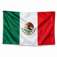 Drapeau du Mexique réaliste en polyester avec bande blanche et œillets