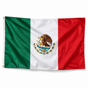 Drapeau du Mexique réaliste en polyester avec bande blanche et œillets