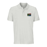 Polo drapeau afrique du sud brodé coton bio unisexe