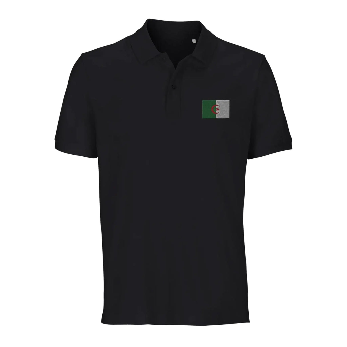 Polo drapeau algérie coton bio brodé style unisexe