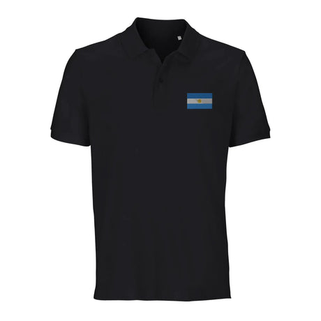Polo drapeau argentine coton bio brodé unisexe élégant