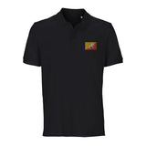 Polo drapeau bhoutan brodé coton bio unisexe élégant