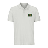 Polo drapeau brésil coton bio brodé unisexe élégant