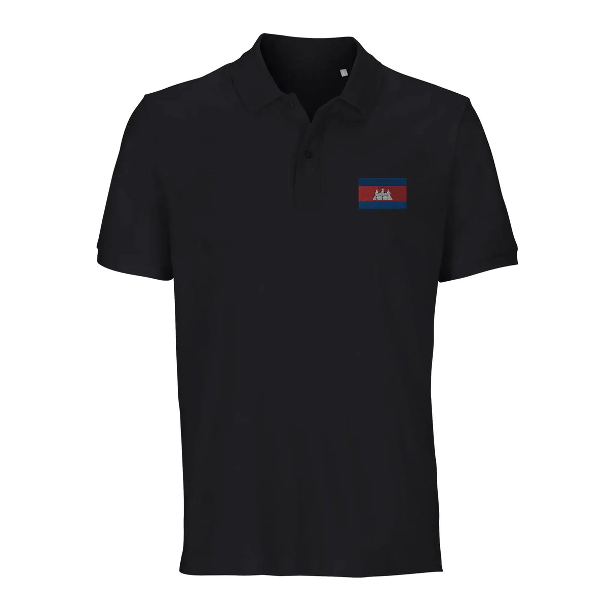 Polo drapeau cambodge coton bio brodé unisexe élégant