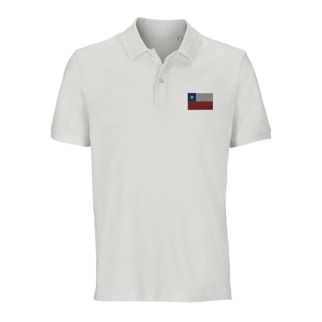 Polo drapeau chili coton bio brodé style unisexe élégant