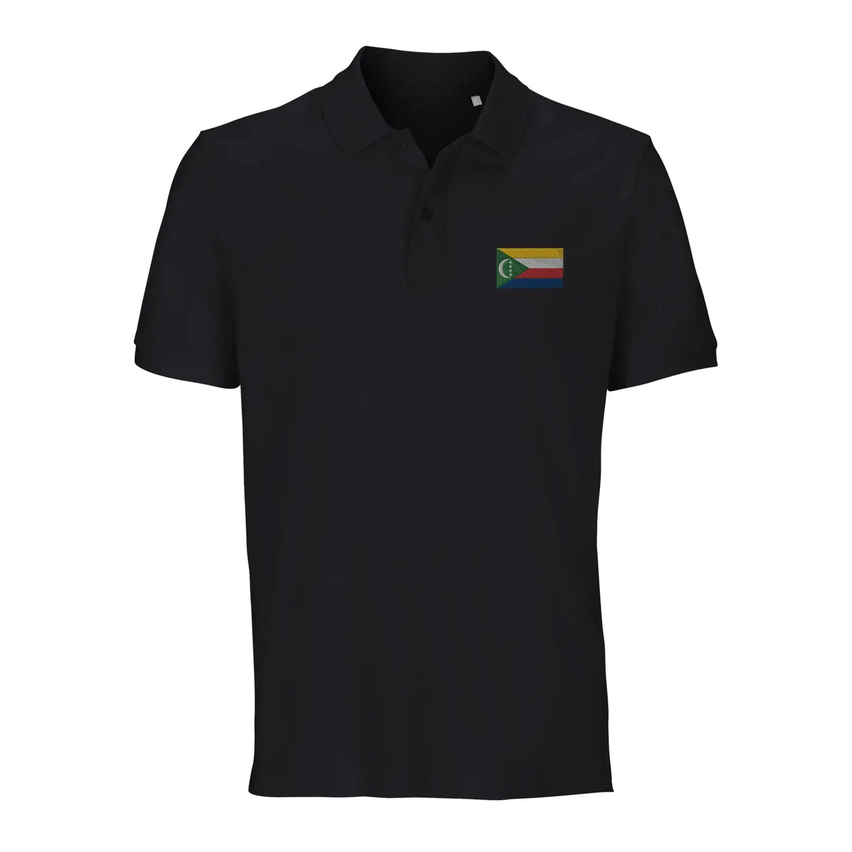 Polo drapeau comores coton bio brodé élégant unisexe