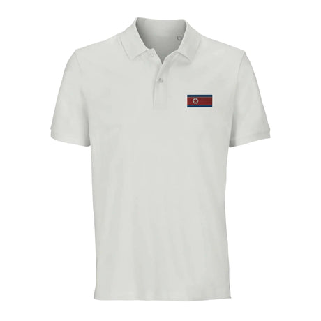 Polo drapeau corée du nord brodé en coton biologique